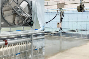 温水式床暖房や節水型散水装置を備えます。